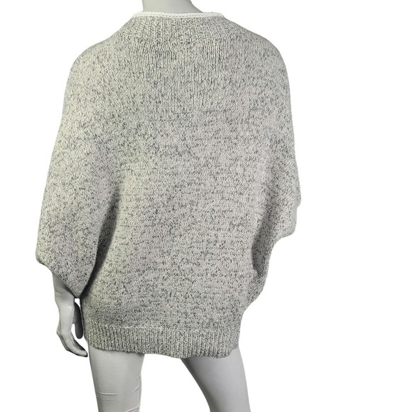 Lou & Grey Poncho Dolman Batwing Marled Sweater - Layering Cream & Grey Sz. XS/S - Picture 4 of 9